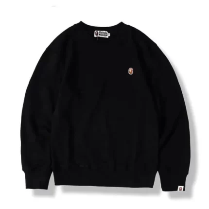 A Bathing Ape Grey and Black Crewneck Sweater