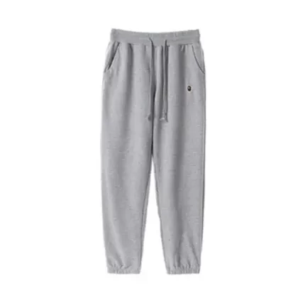 BAPE Embroidery Gray Heather Fleece Casual Pant