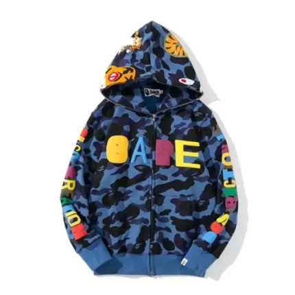 Bape Shark Letter Full Zip Hoodie