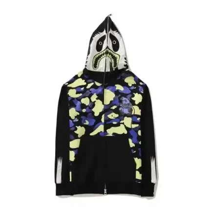 Camouflage Zipper Bape Shark Hoodie